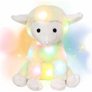 Hopearl LED Musical Stuffed Lamb Sheep Singing Plush Toddler Night Light Toy NEW